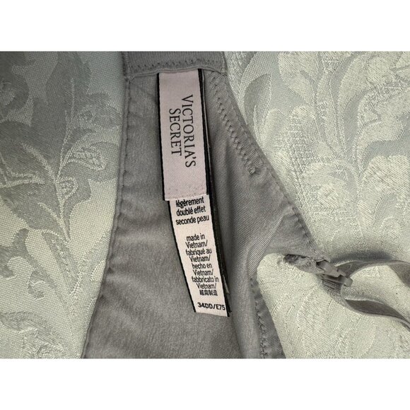 Victoria’s Secret Bra T Shirt Lightly Lined Demi Size 34DD Gray Logo Convertible - Picture 10 of 10